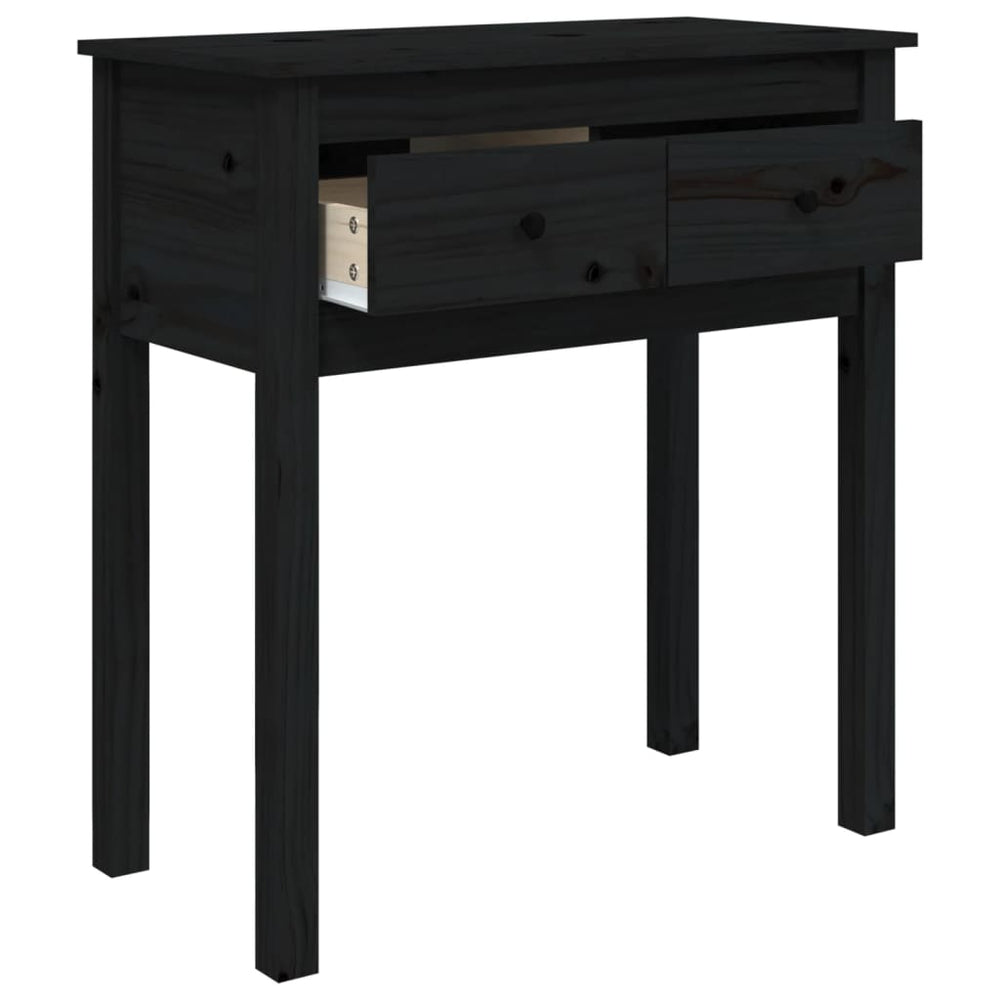 Wandtafel 70x35x75 cm massief grenenhout zwart MeubelReus