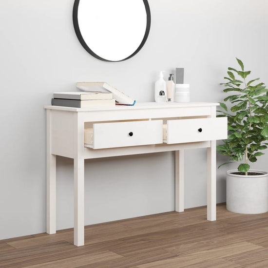 Wandtafel 100x35x75 cm massief grenenhout wit MeubelReus