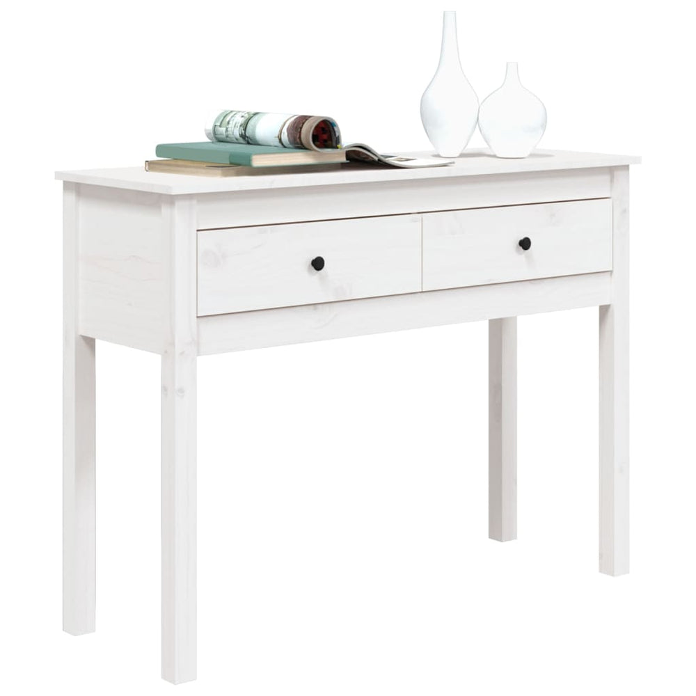 Wandtafel 100x35x75 cm massief grenenhout wit MeubelReus