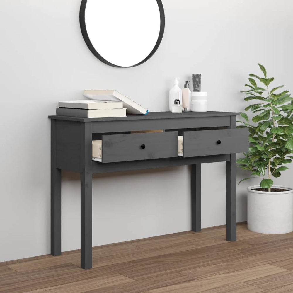 Wandtafel 100x35x75 cm massief grenenhout grijs MeubelReus