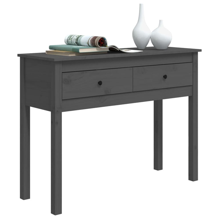 Wandtafel 100x35x75 cm massief grenenhout grijs MeubelReus