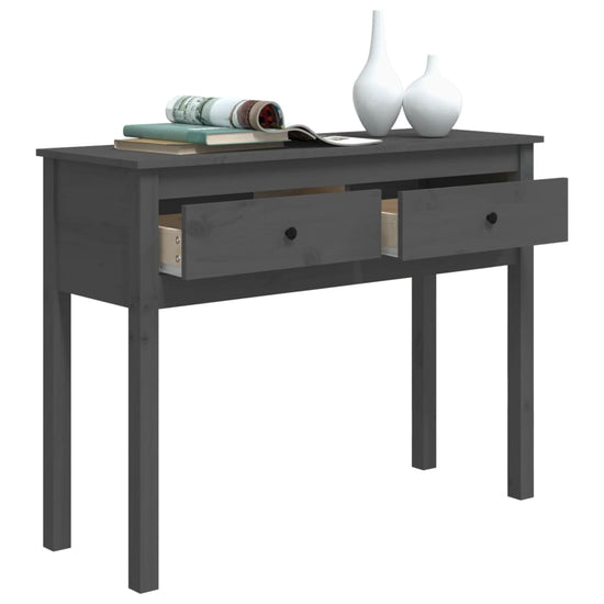 Wandtafel 100x35x75 cm massief grenenhout grijs MeubelReus