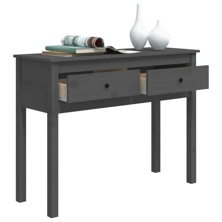 Wandtafel 100x35x75 cm massief grenenhout grijs MeubelReus