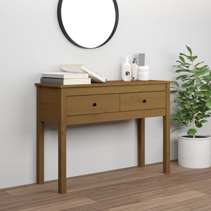 Wandtafel 100x35x75 cm massief grenenhout honingbruin MeubelReus