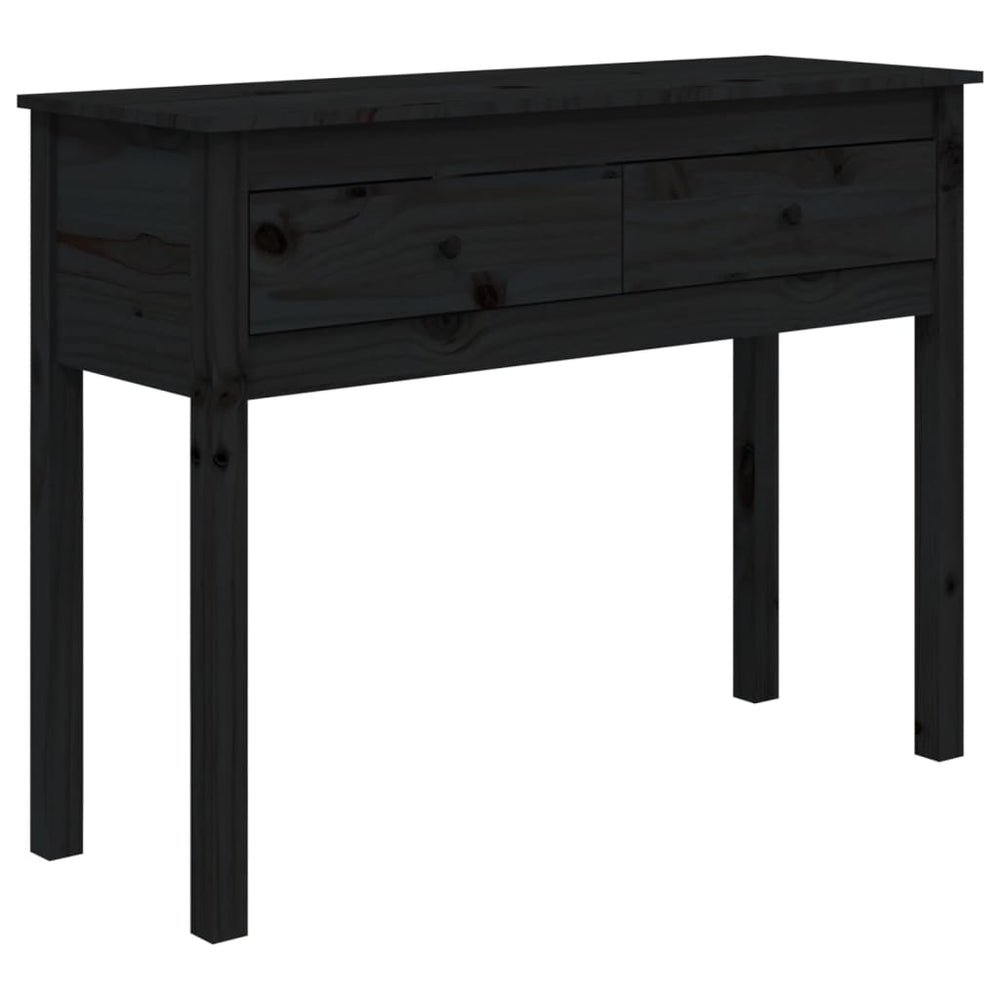 Wandtafel 100x35x75 cm massief grenenhout zwart MeubelReus