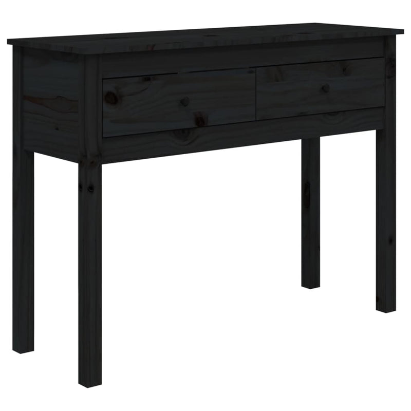 Wandtafel 100x35x75 cm massief grenenhout zwart MeubelReus