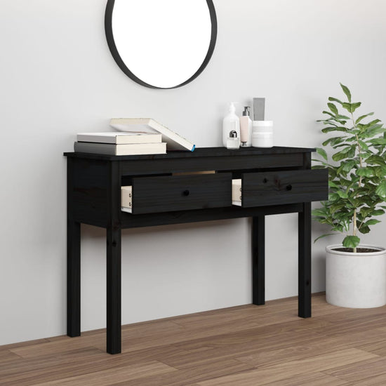 Wandtafel 100x35x75 cm massief grenenhout zwart MeubelReus