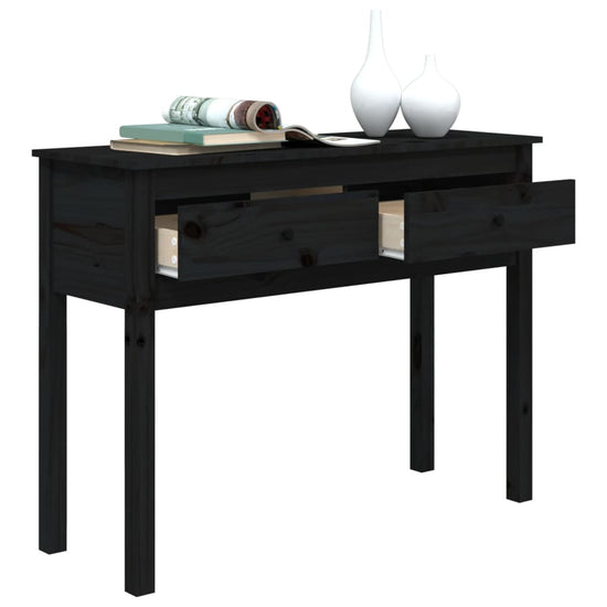 Wandtafel 100x35x75 cm massief grenenhout zwart MeubelReus