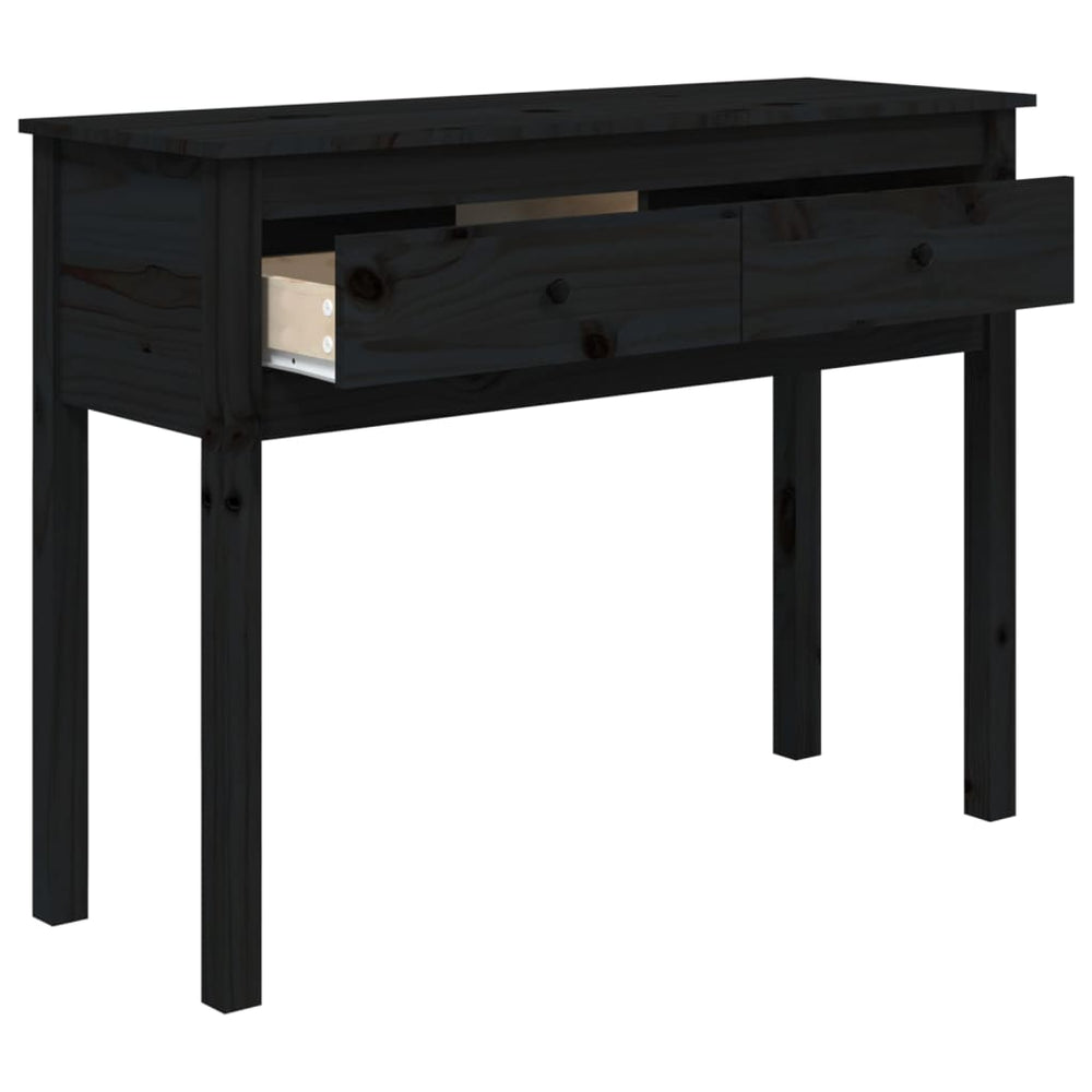 Wandtafel 100x35x75 cm massief grenenhout zwart MeubelReus