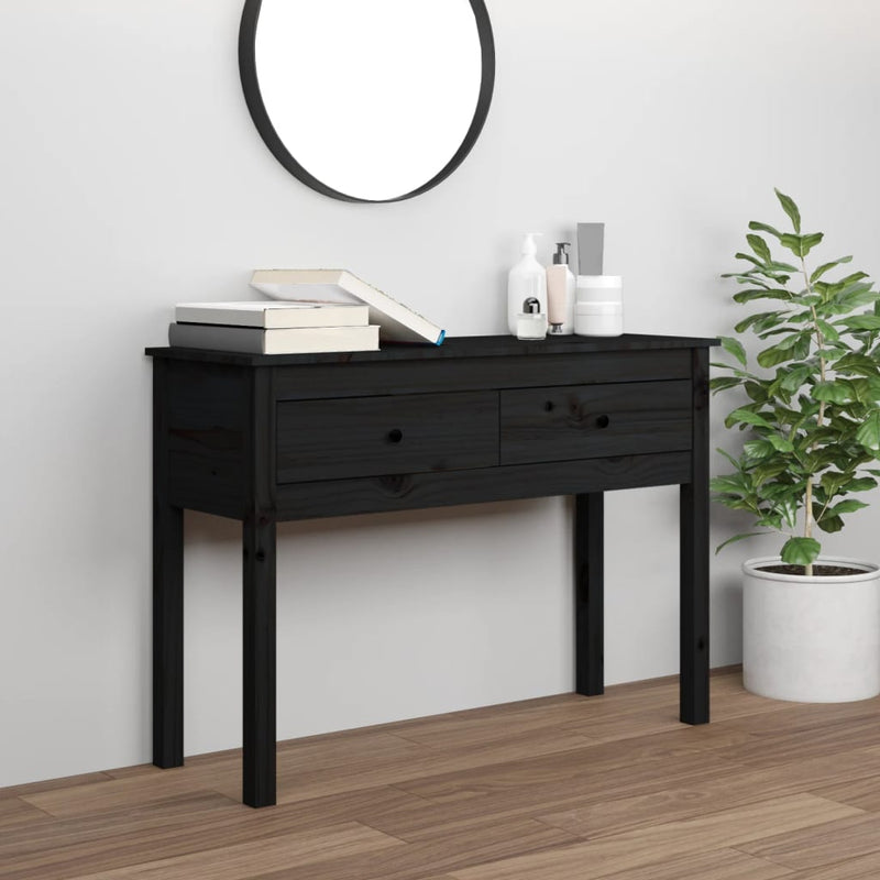 Wandtafel 100x35x75 cm massief grenenhout zwart MeubelReus