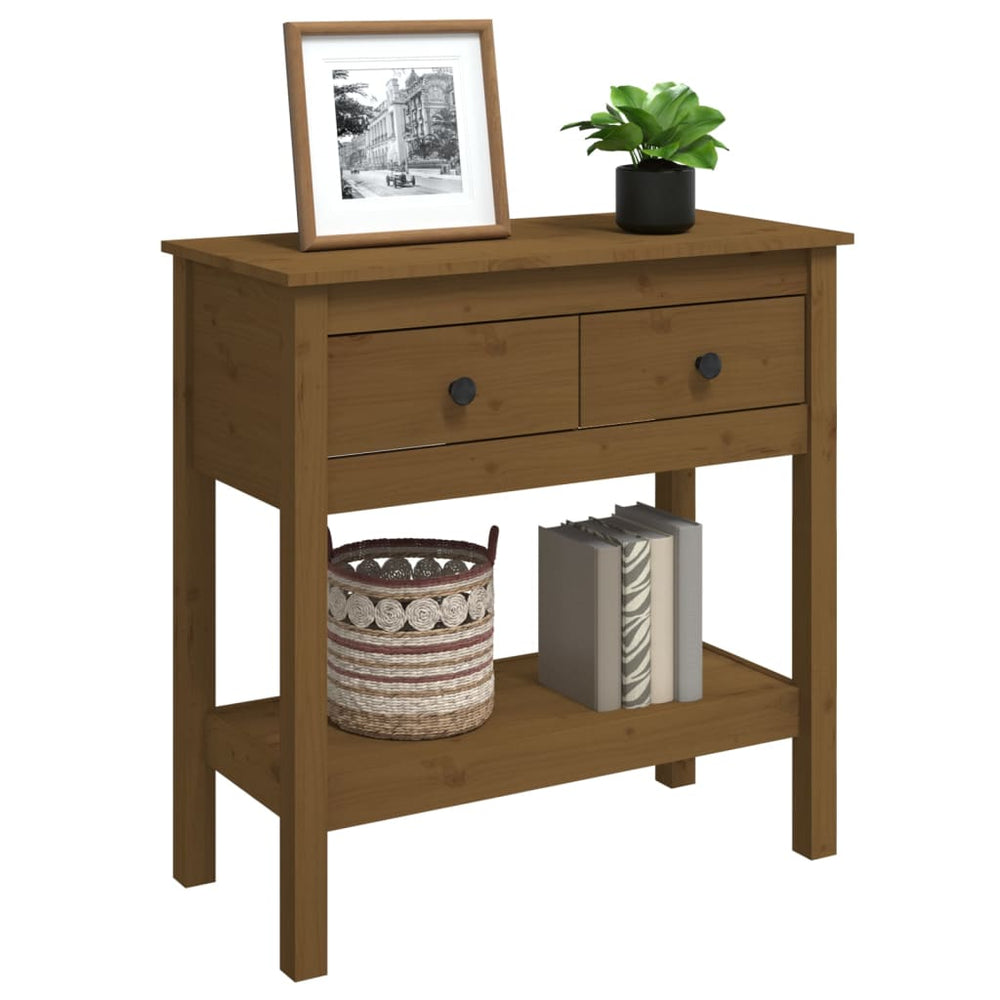 Wandtafel 75x35x75 cm massief grenenhout honingbruin MeubelReus