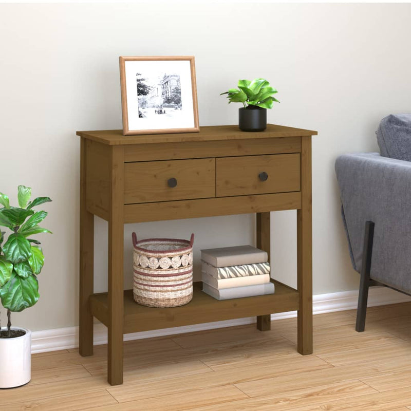 Wandtafel 75x35x75 cm massief grenenhout honingbruin MeubelReus