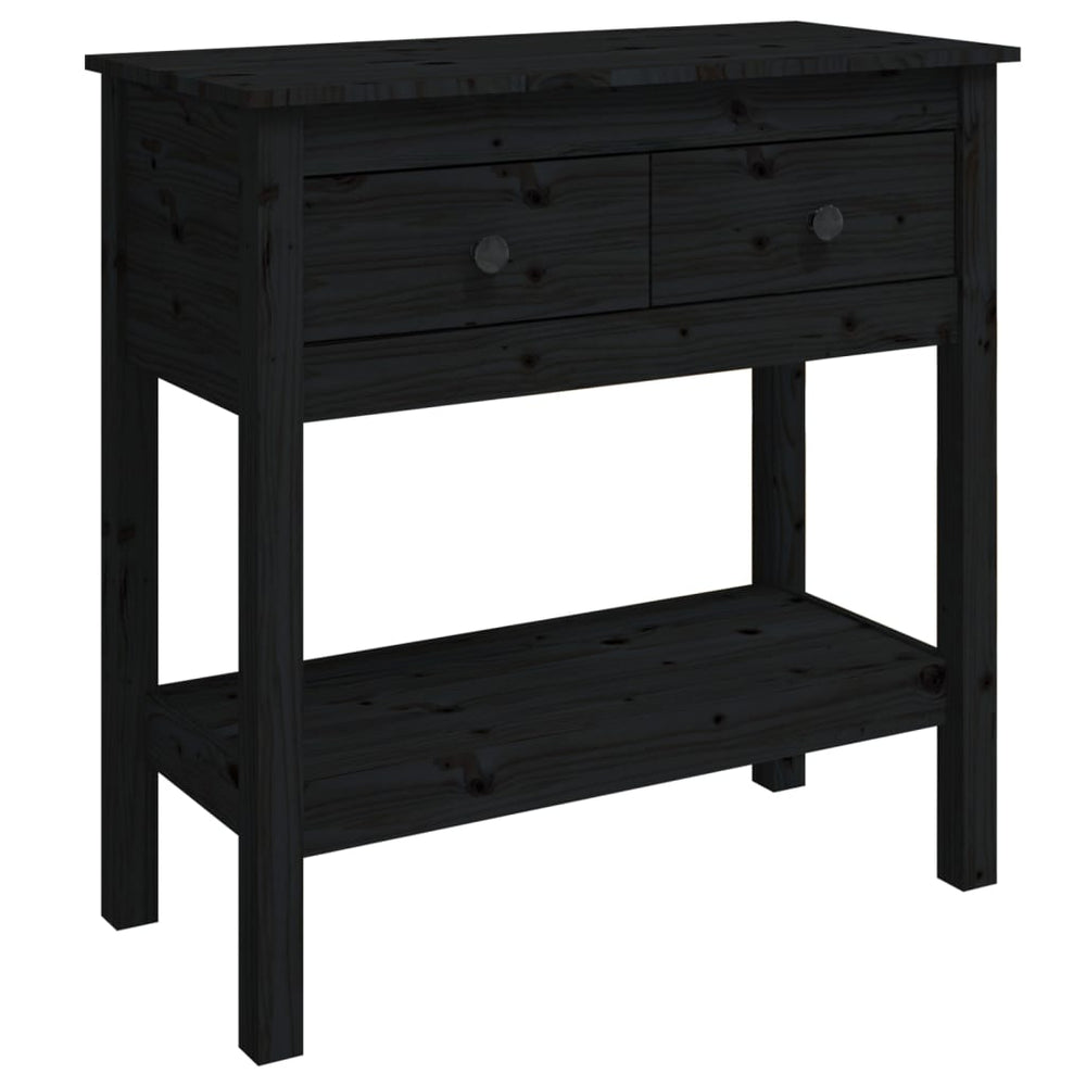 Wandtafel 75x35x75 cm massief grenenhout zwart MeubelReus