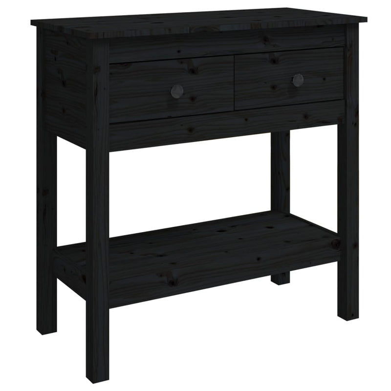 Wandtafel 75x35x75 cm massief grenenhout zwart MeubelReus