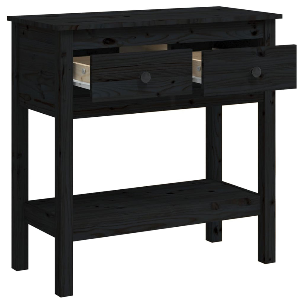 Wandtafel 75x35x75 cm massief grenenhout zwart MeubelReus