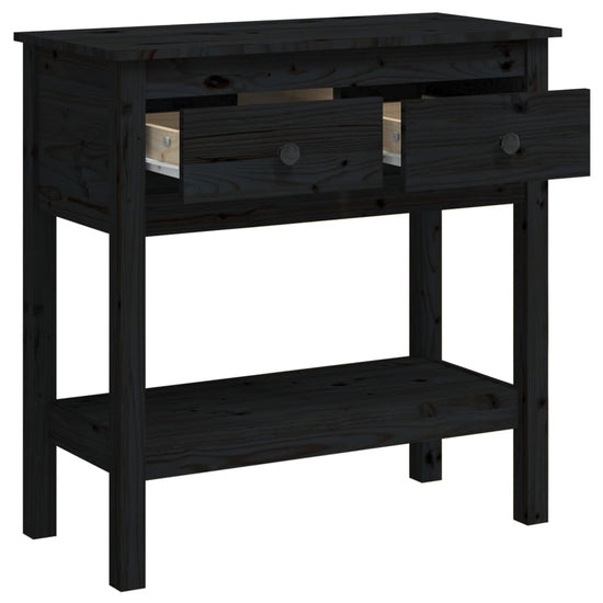 Wandtafel 75x35x75 cm massief grenenhout zwart MeubelReus