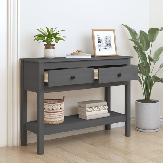 Wandtafel 100x35x75 cm massief grenenhout grijs MeubelReus