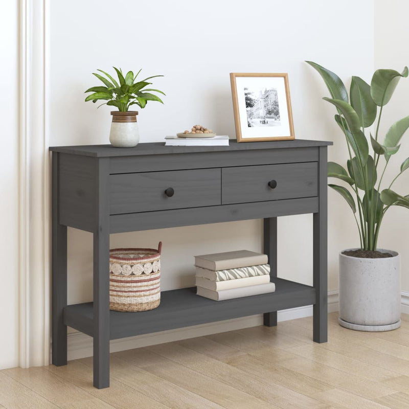 Wandtafel 100x35x75 cm massief grenenhout grijs MeubelReus