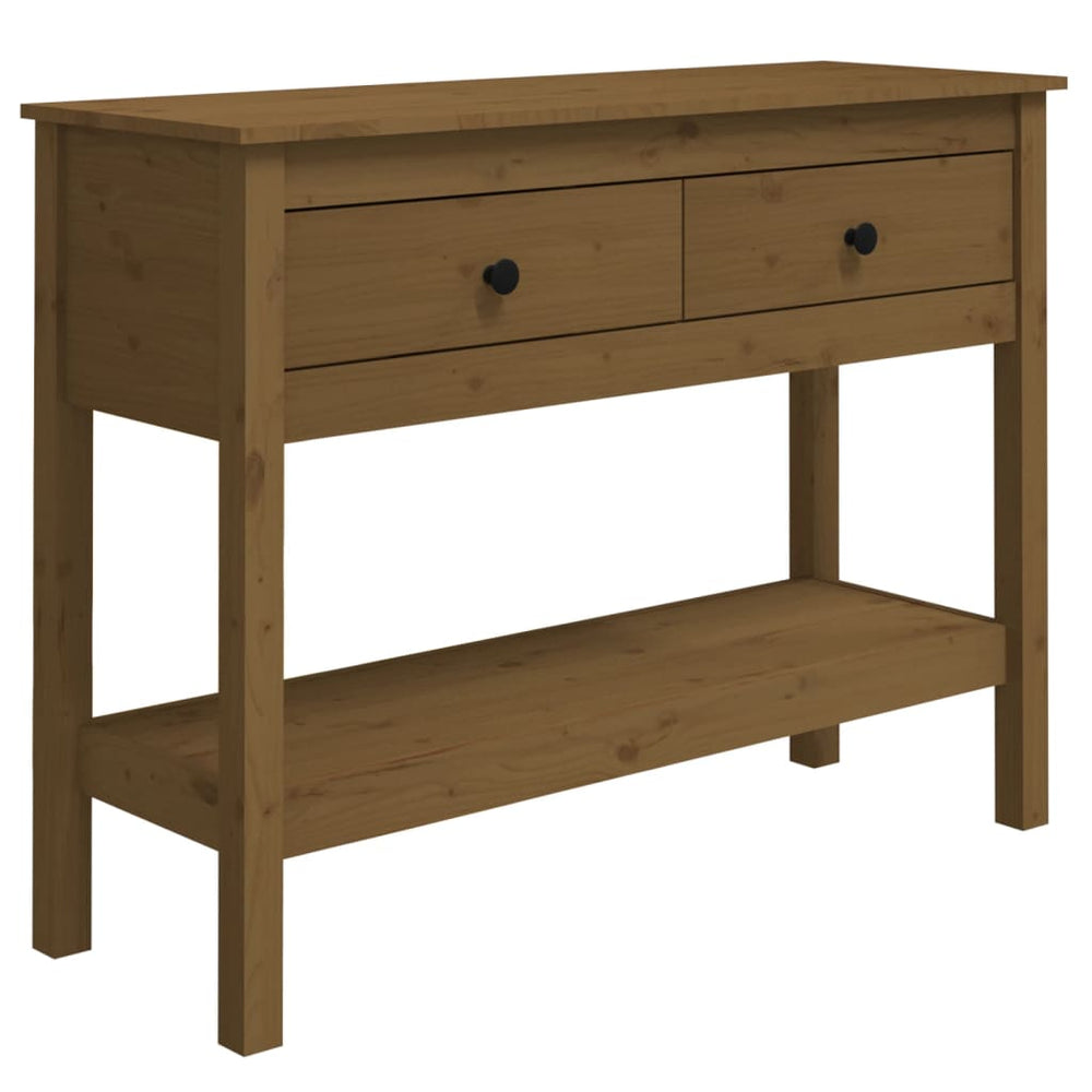 Wandtafel 100x35x75 cm massief grenenhout honingbruin MeubelReus