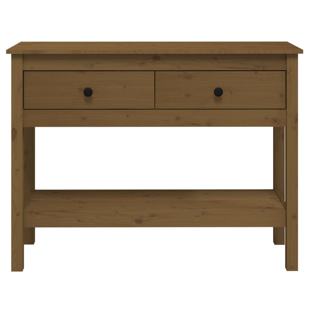 Wandtafel 100x35x75 cm massief grenenhout honingbruin MeubelReus
