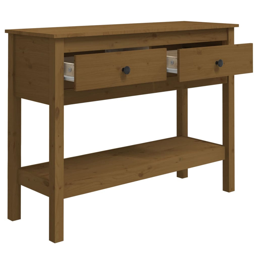 Wandtafel 100x35x75 cm massief grenenhout honingbruin MeubelReus
