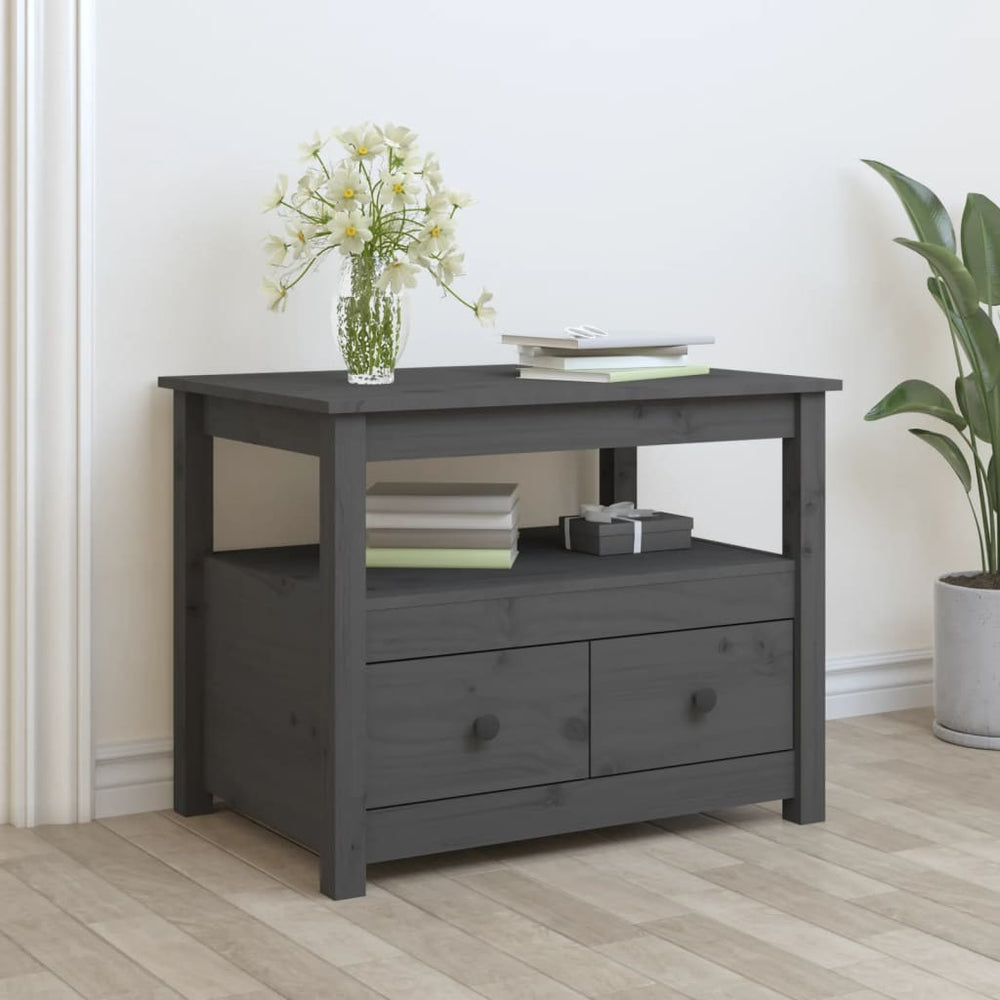 Salontafel 71x49x55 cm massief grenenhout grijs MeubelReus