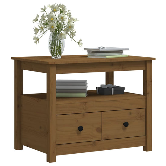 Salontafel 71x49x55 cm massief grenenhout honingbruin MeubelReus