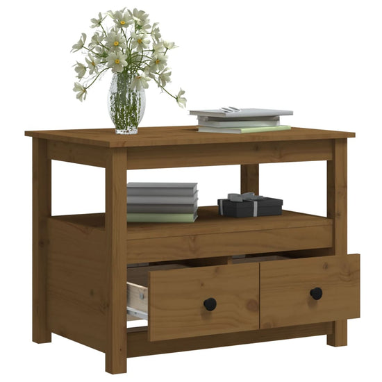 Salontafel 71x49x55 cm massief grenenhout honingbruin MeubelReus