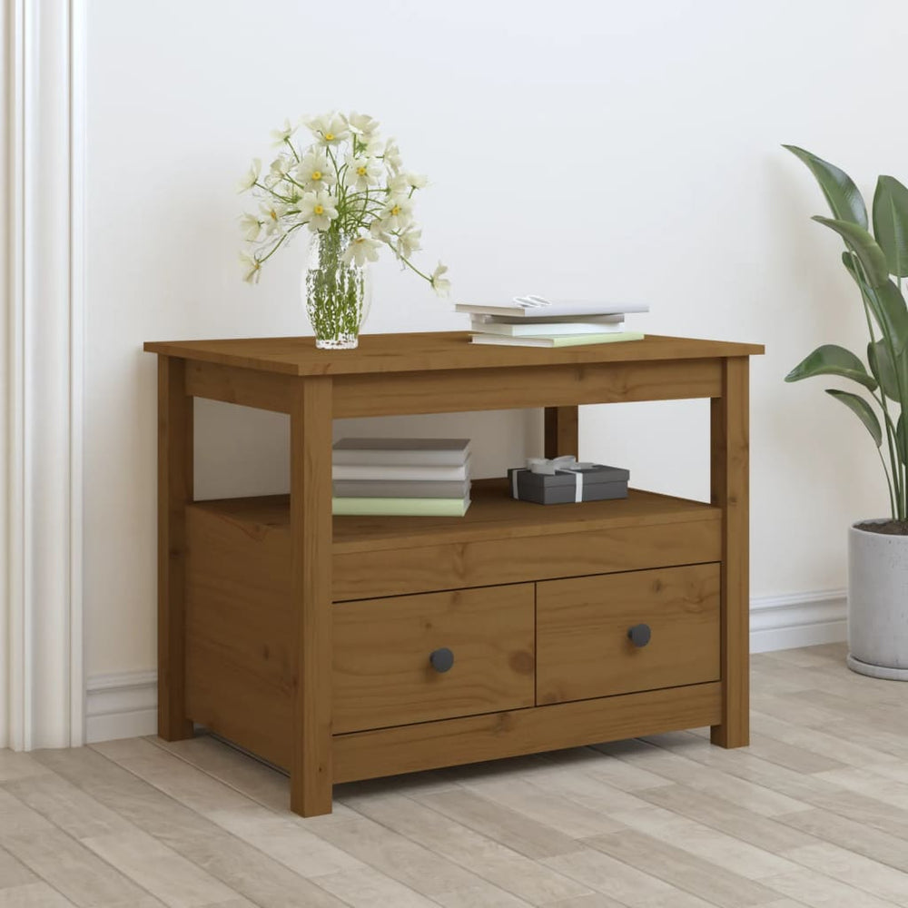 Salontafel 71x49x55 cm massief grenenhout honingbruin MeubelReus