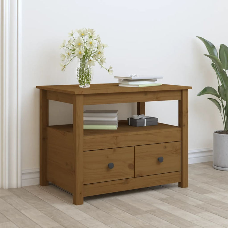 Salontafel 71x49x55 cm massief grenenhout honingbruin MeubelReus