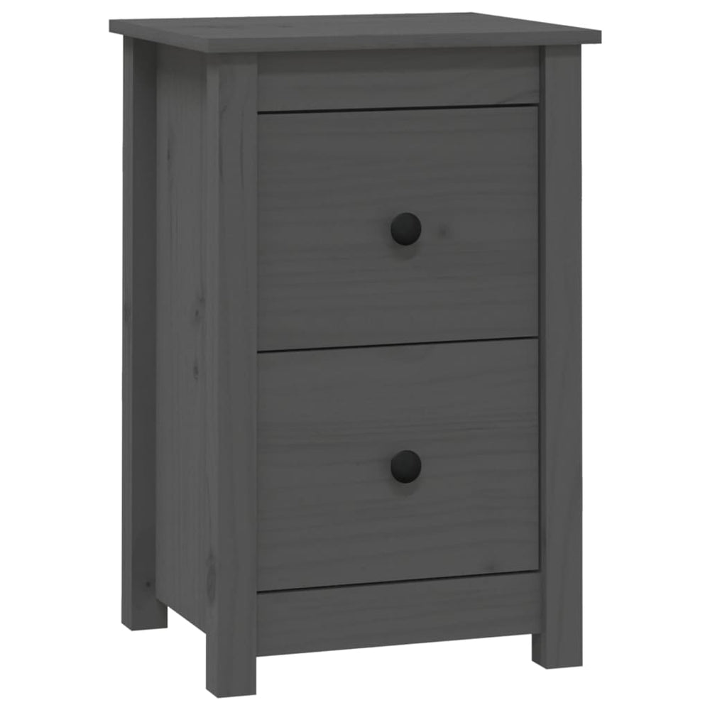 Nachtkastje 40x35x61,5 cm massief grenenhout grijs MeubelReus