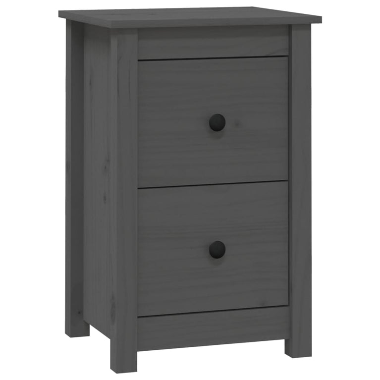 Nachtkastje 40x35x61,5 cm massief grenenhout grijs MeubelReus