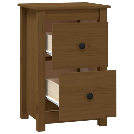 Nachtkastje 40x35x61,5 cm massief grenenhout honingbruin MeubelReus