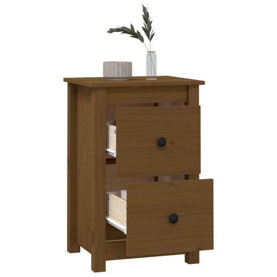 Nachtkastje 40x35x61,5 cm massief grenenhout honingbruin MeubelReus