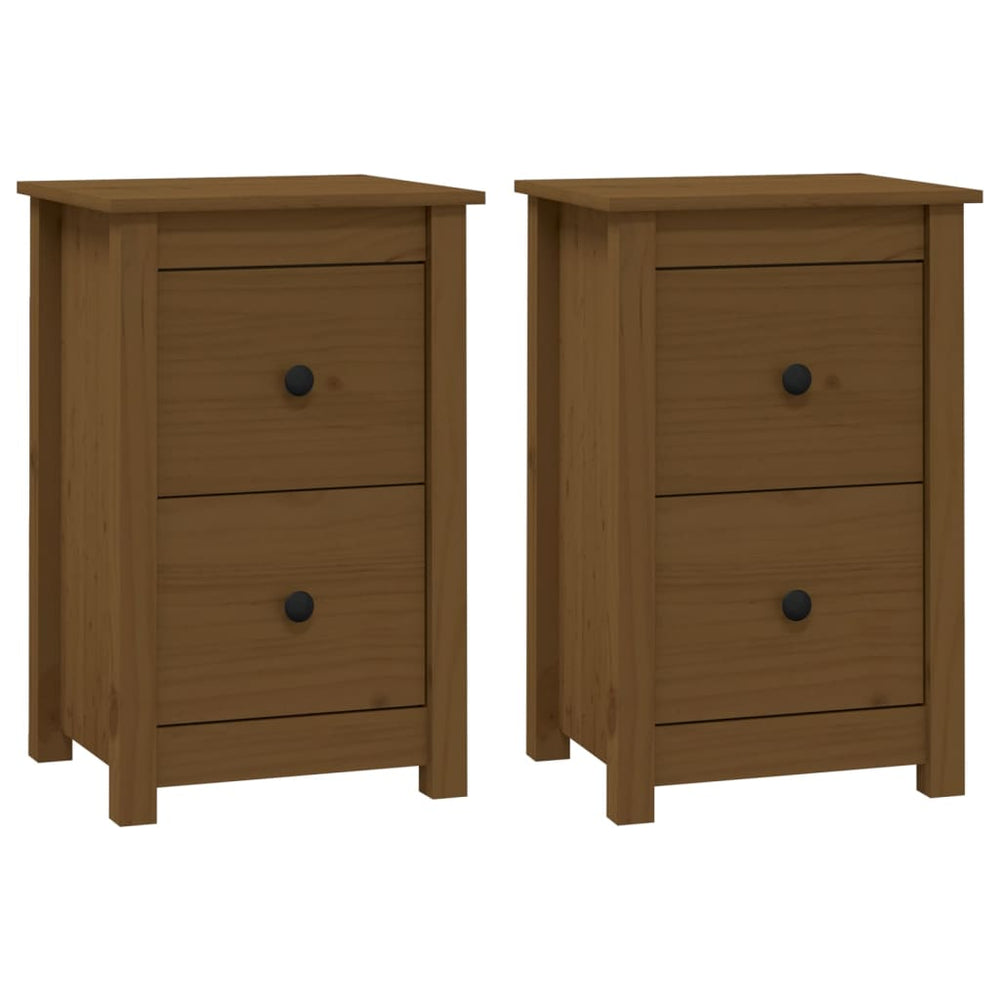 Nachtkastjes 2 st 40x35x61,5 cm massief grenenhout honingbruin MeubelReus