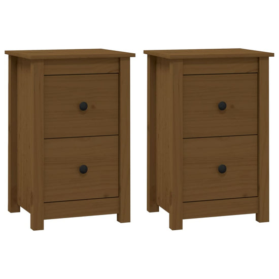 Nachtkastjes 2 st 40x35x61,5 cm massief grenenhout honingbruin MeubelReus