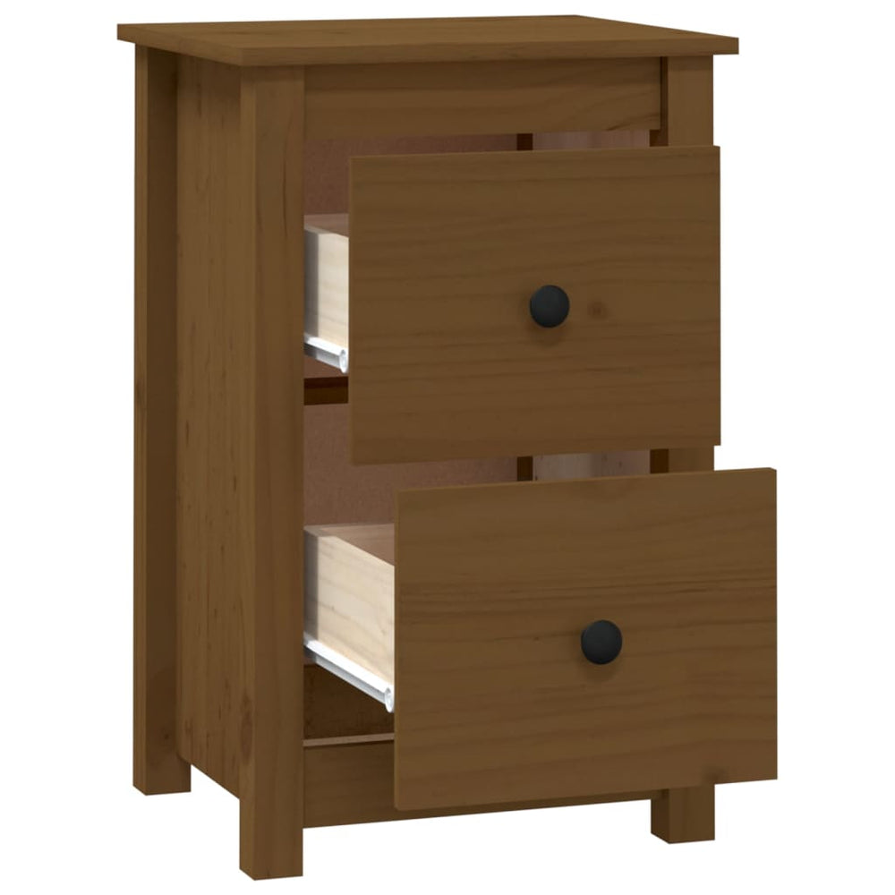 Nachtkastjes 2 st 40x35x61,5 cm massief grenenhout honingbruin MeubelReus