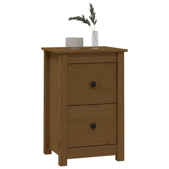 Nachtkastjes 2 st 40x35x61,5 cm massief grenenhout honingbruin MeubelReus