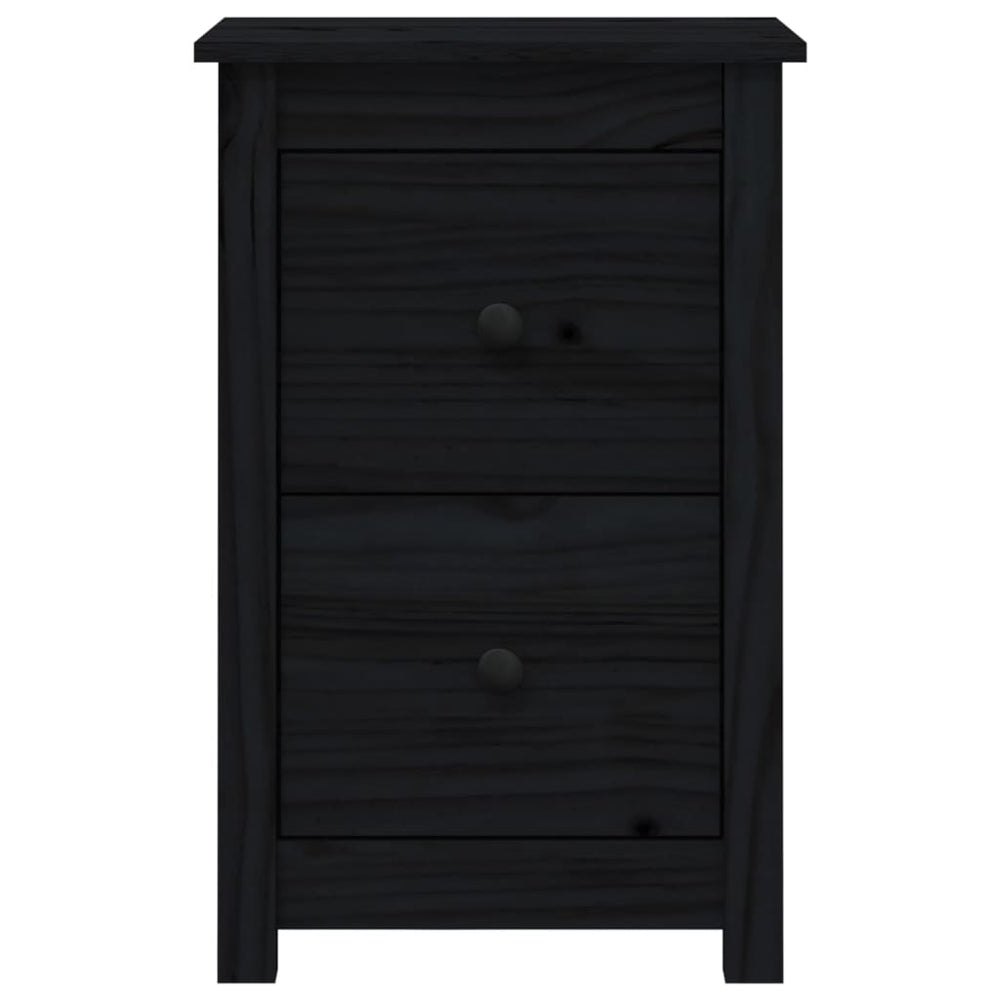Nachtkastjes 2 st 40x35x61,5 cm massief grenenhout zwart MeubelReus