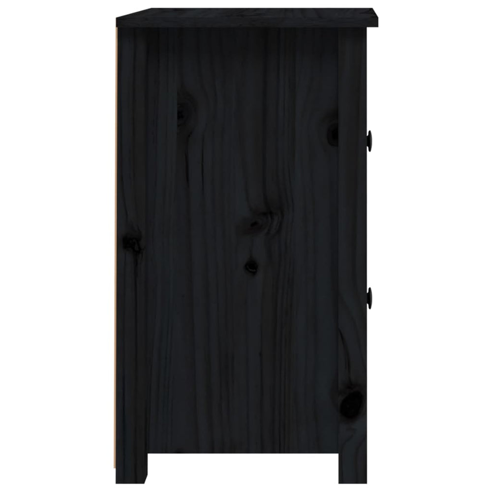 Nachtkastjes 2 st 40x35x61,5 cm massief grenenhout zwart MeubelReus