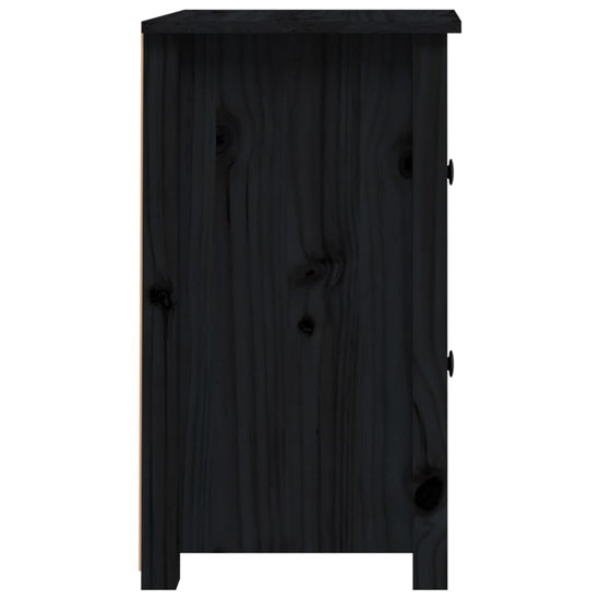 Nachtkastjes 2 st 40x35x61,5 cm massief grenenhout zwart MeubelReus