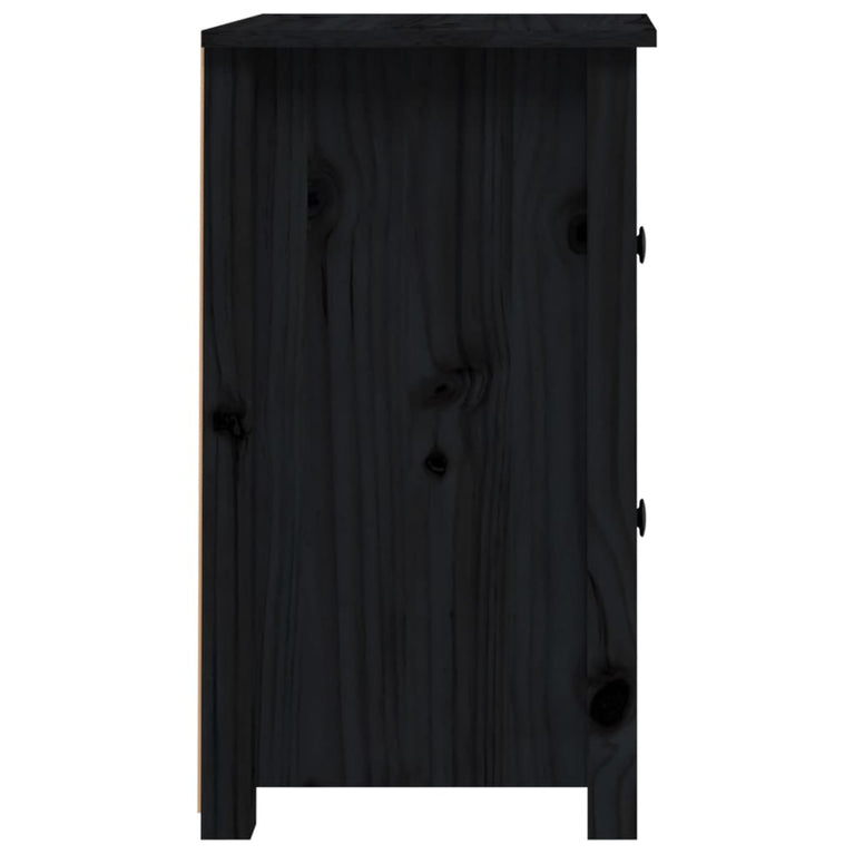 Nachtkastjes 2 st 40x35x61,5 cm massief grenenhout zwart MeubelReus