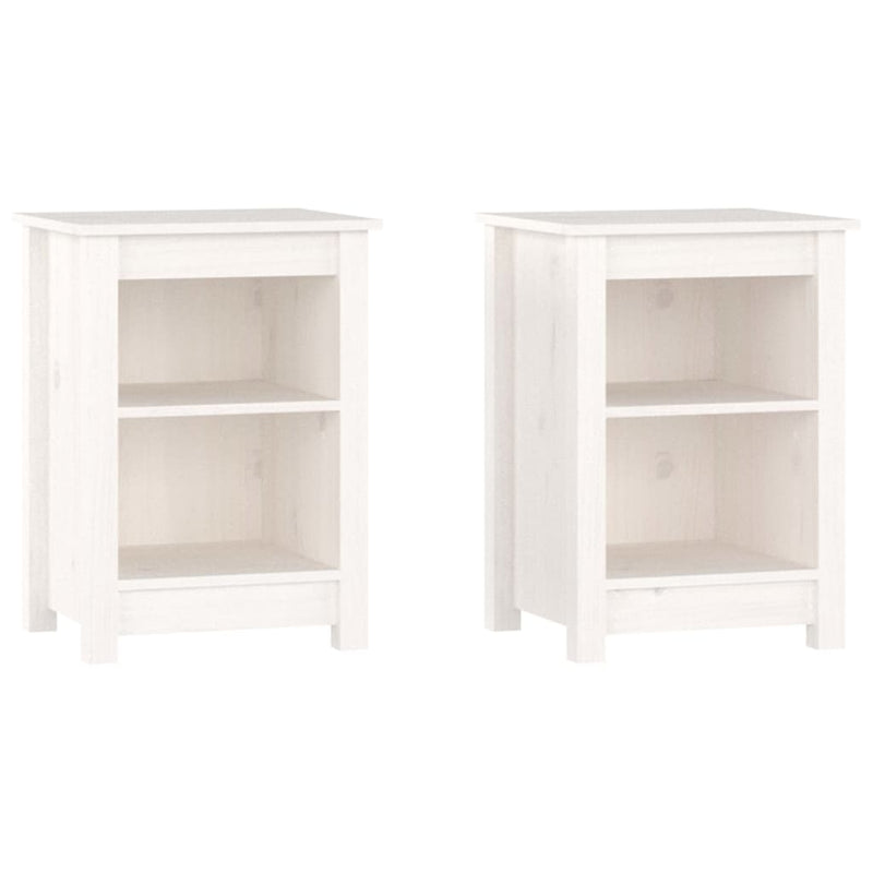 Nachtkastjes 2 st 40x35x55 cm massief grenenhout wit MeubelReus