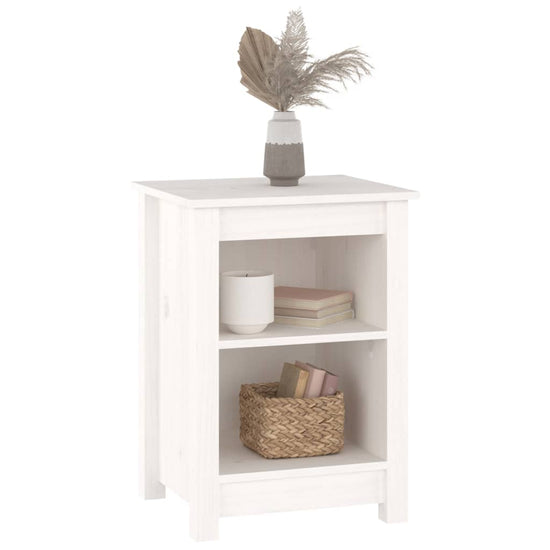 Nachtkastjes 2 st 40x35x55 cm massief grenenhout wit MeubelReus