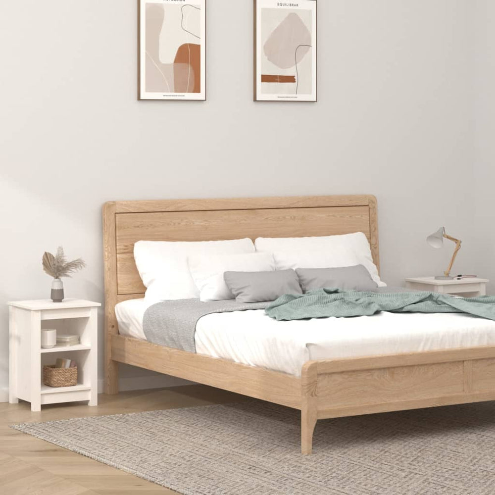 Nachtkastjes 2 st 40x35x55 cm massief grenenhout wit MeubelReus