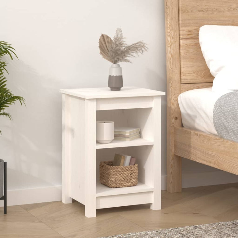 Nachtkastjes 2 st 40x35x55 cm massief grenenhout wit MeubelReus