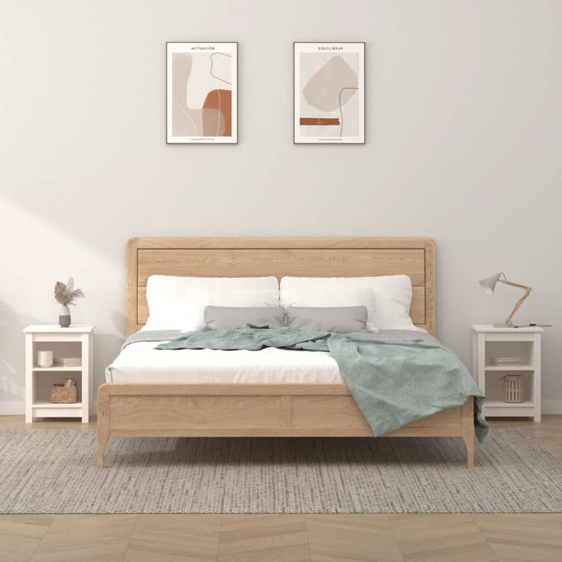 Nachtkastjes 2 st 40x35x55 cm massief grenenhout wit MeubelReus