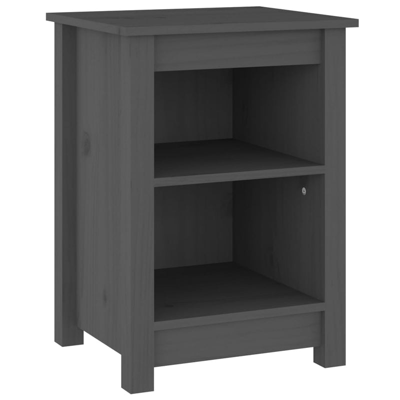 Nachtkastje 40x35x55 cm massief grenenhout grijs MeubelReus