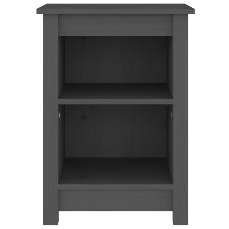 Nachtkastje 40x35x55 cm massief grenenhout grijs MeubelReus