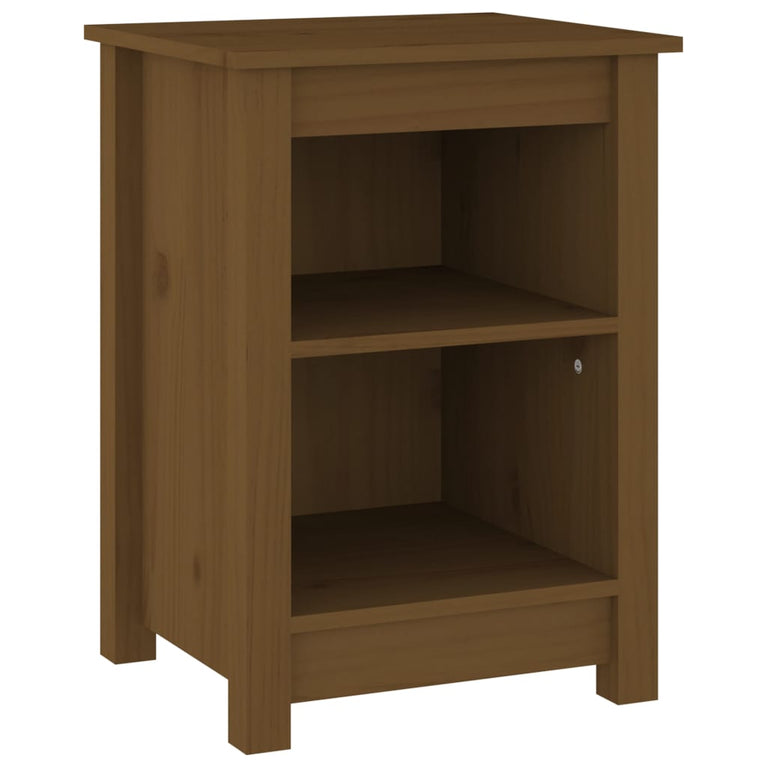 Nachtkastje 40x35x55 cm massief grenenhout honingbruin MeubelReus